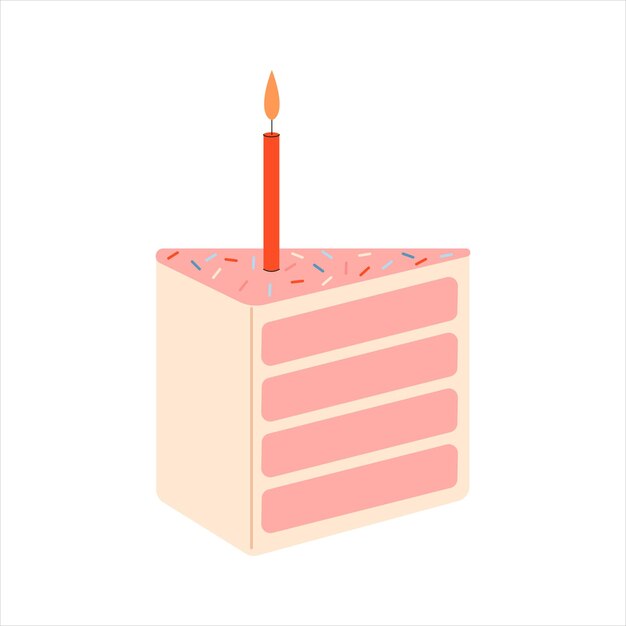 Vector birthday cake vector flat illustration