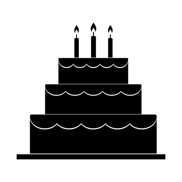 Birthday cake vector icon