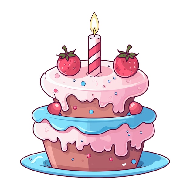 Vettore illustrazione eps10 di vettore della torta di compleanno