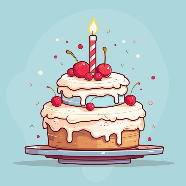 Birthday Cake Vector Illustration EPS10xD