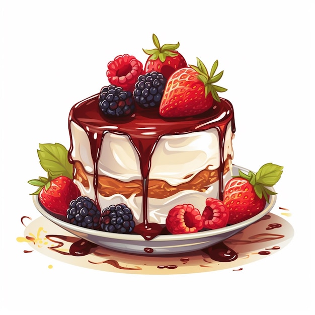 торт ко дню рождения векторная иллюстрация вечеринка праздник счастливое украшение юбилей сладкий канун