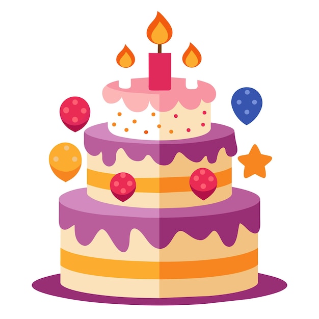 Vector birthday cake vector illustration