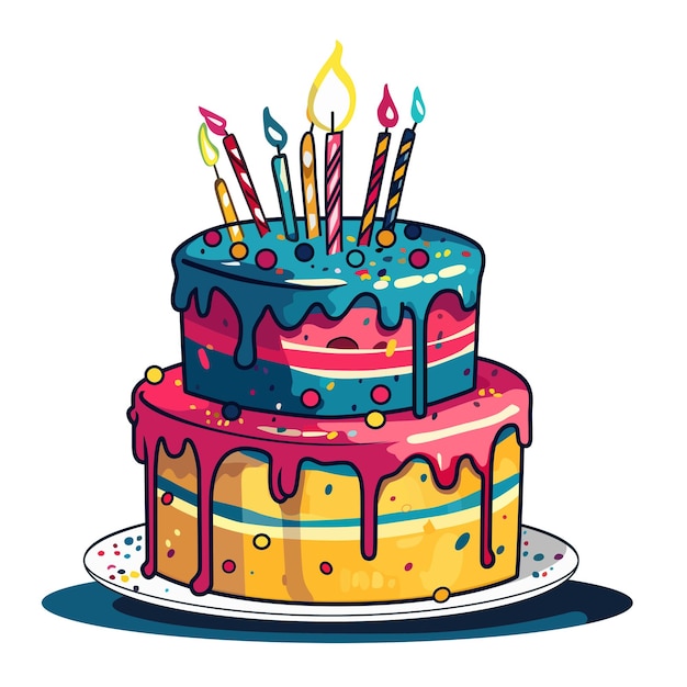 Vettore torta di compleanno vector illustrationxd