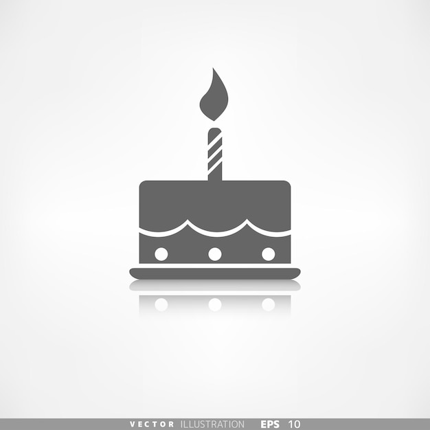 Birthday cake web icon vector illustration