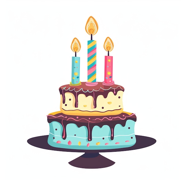 Vettore torta di compleanno con candele 4