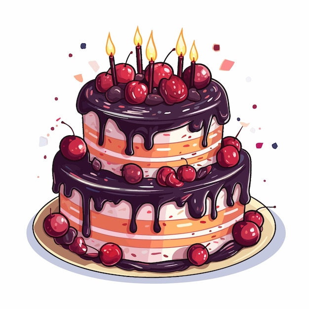  ⁇ 불이 있는 생일 케이크