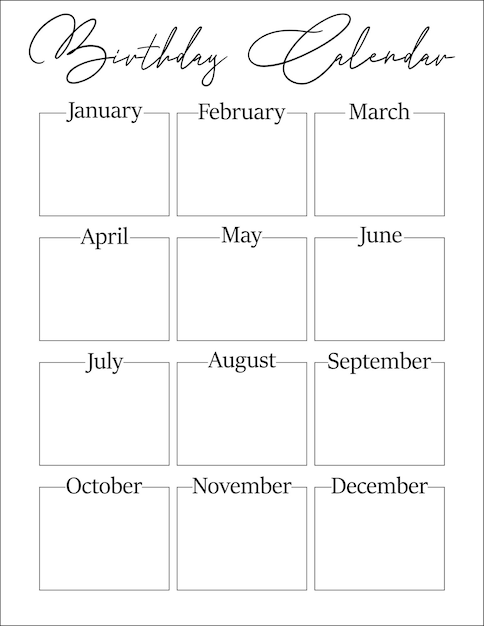 Birthday Calendar