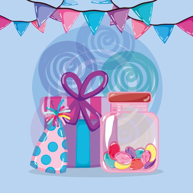 Vector birthday candies cartoons