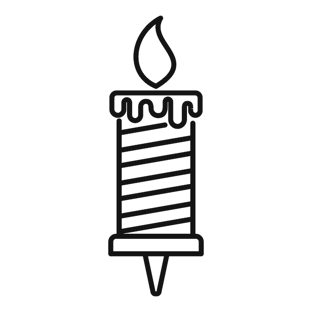 Birthday candle flame icon Outline birthday candle flame vector icon for web design isolated on white background