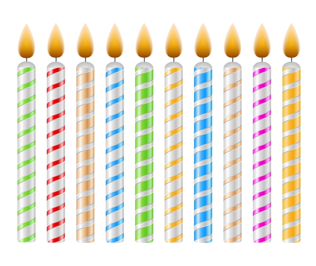 Vector birthday candles concept illustration