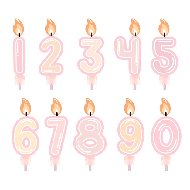 Vector birthday candles set