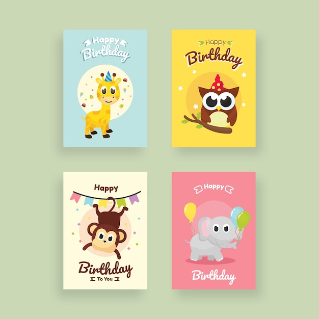 Birthday card animals collection