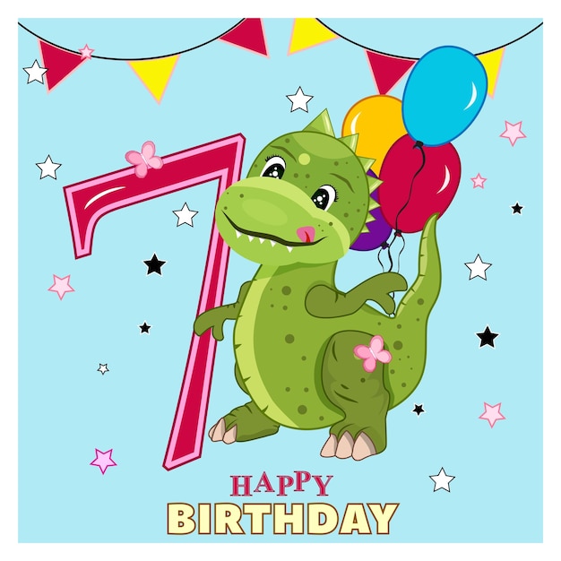 BIRTHDAY CARD DINOSAUR 7