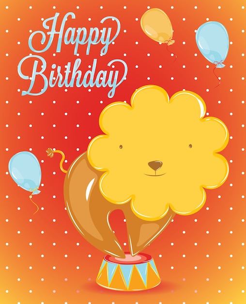 Birthday card lion 