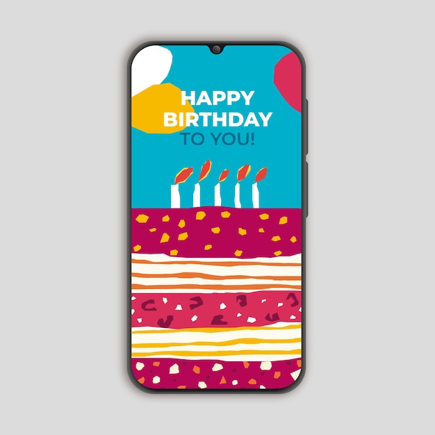 Biglietto di auguri di compleanno per stile frese per smartphone