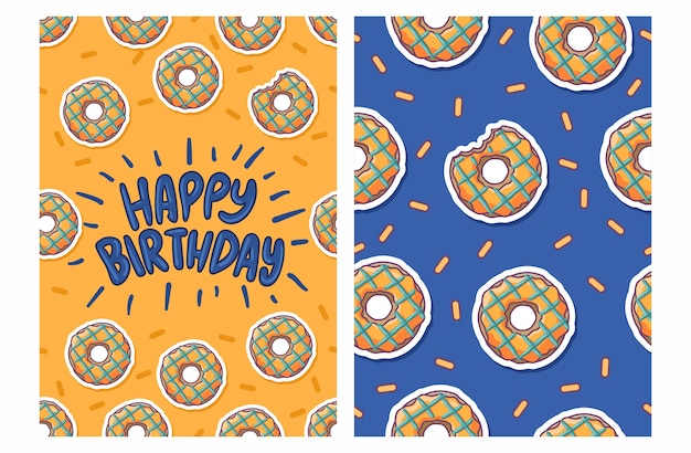 birthday card with donut pattern