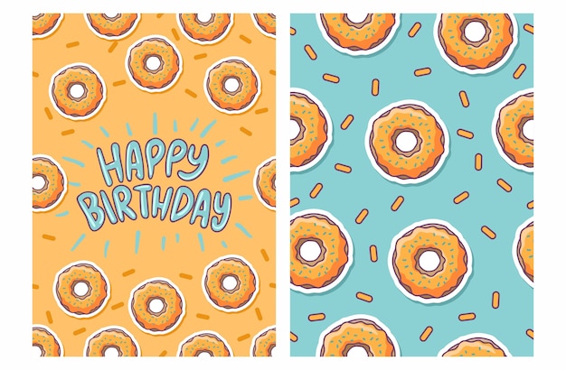 birthday card with donut pattern