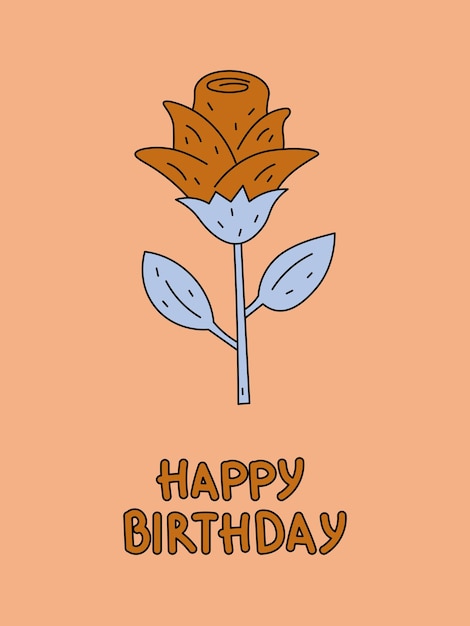 Vector birthday card with rose