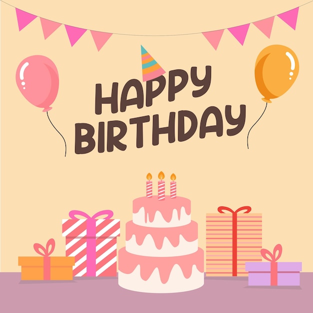 Premium Vector | Birthday card