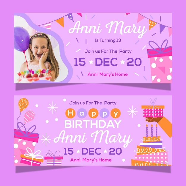 Birthday celebration banner design