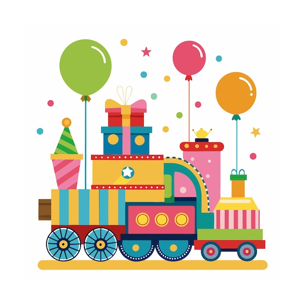 誕生日の祝賀カードのコンセプトイラスト