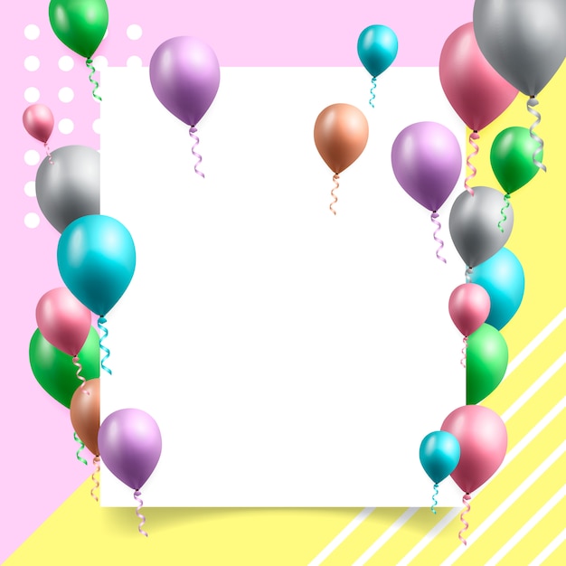 Birthday celebration card with balloons