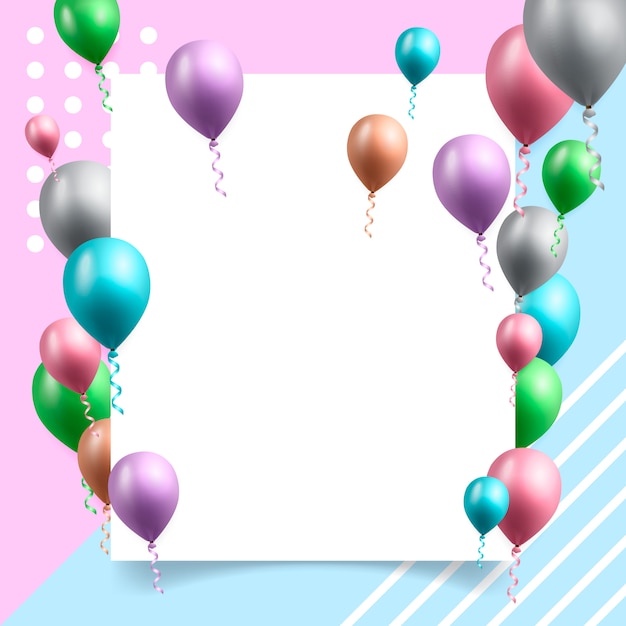 Birthday celebration card with balloons