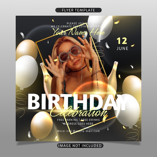 Birthday celebration flyer template