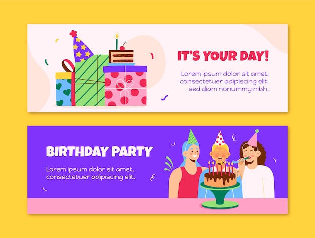 Birthday  celebration horizontal banner