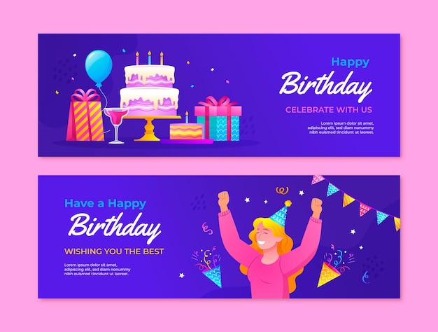 Birthday  celebration horizontal banner