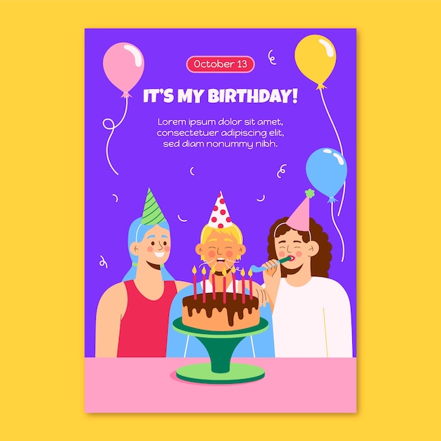 Vector birthday  celebration poster template