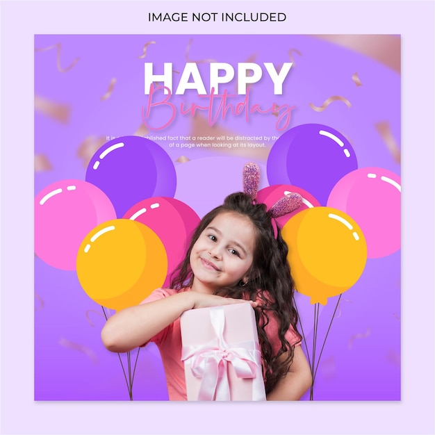 생일 축제 소셜 미디어 포스트 디자인