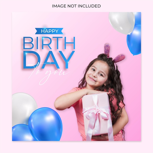 생일 축제 소셜 미디어 포스트 디자인