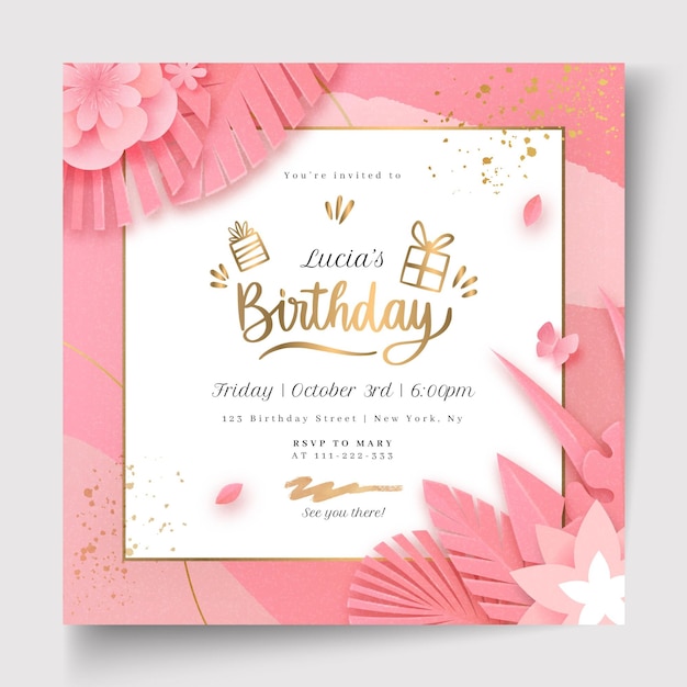 birthday celebration squared flyer