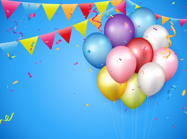 Birthday and Celebration with colorful balloon