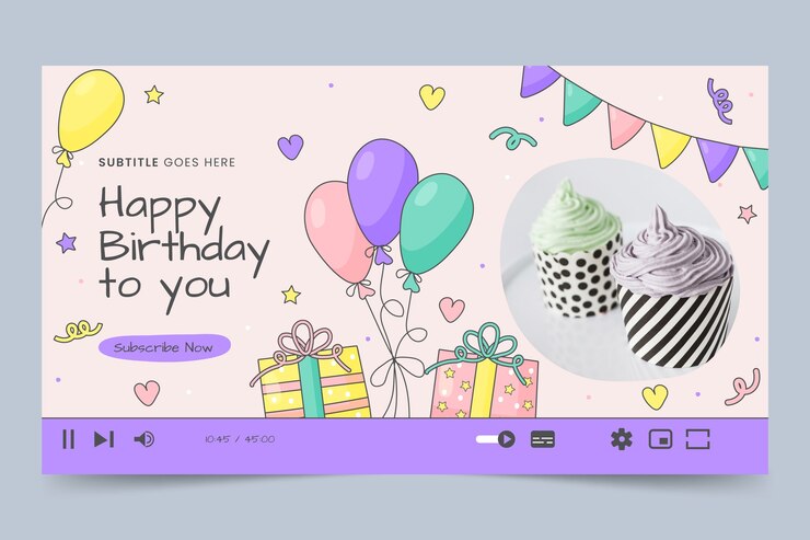 Vector 생일 축하 유튜브 썸네일