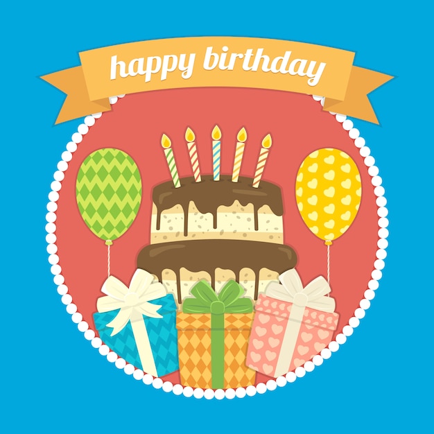 Birthday Circle Frame Decoration Background