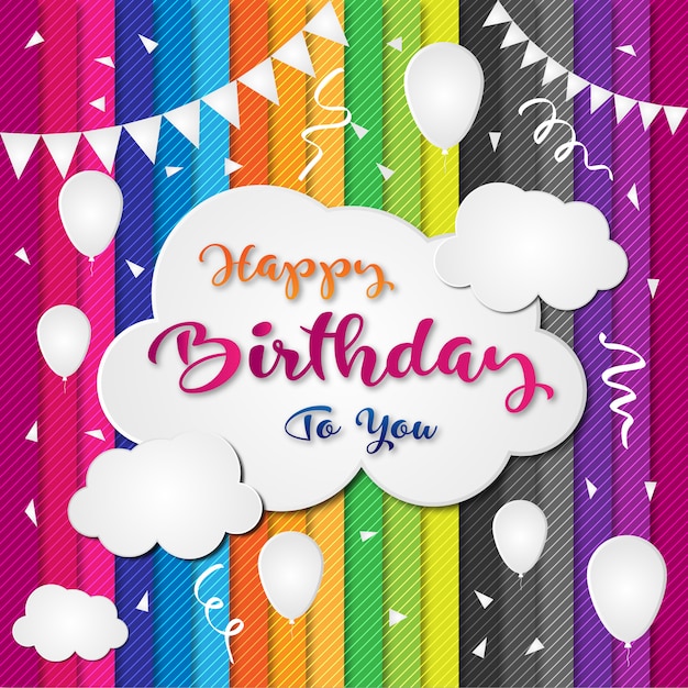 Vector birthday colorful background