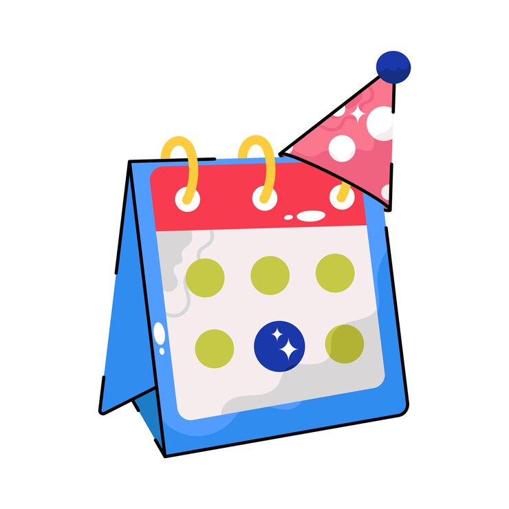 Vector birthday date doodle vector outline sticker eps 10 file