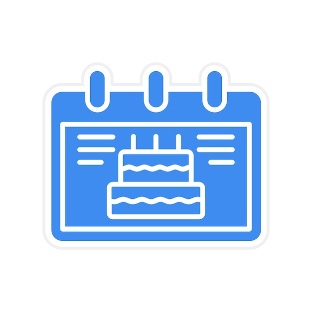 誕生日アイコンのベクトル画像は時間と日付に使用できます