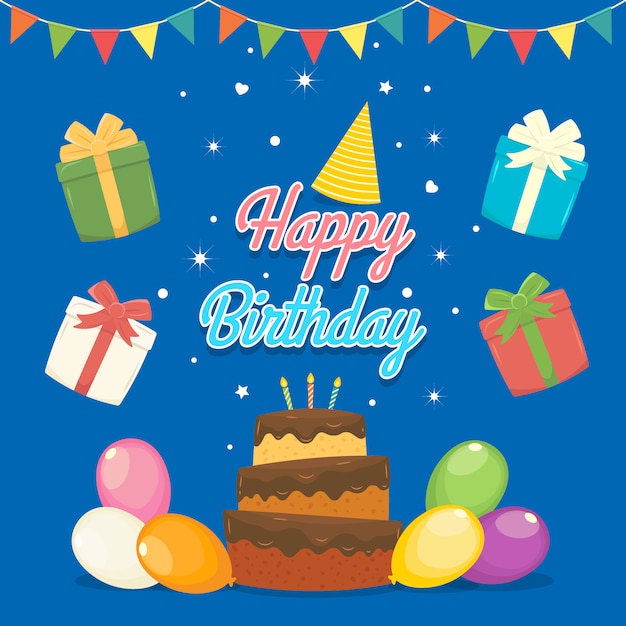 Premium Vector | Birthday decoration background