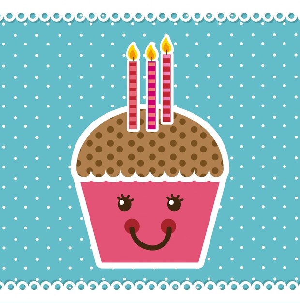 Birthday design over blue background vector illustration