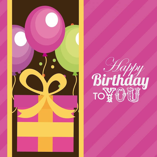 Birthday design over pink background vector illustration