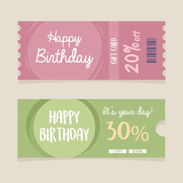 Birthday discount card