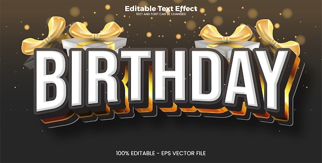 Birthday editable text effect in modern trend style