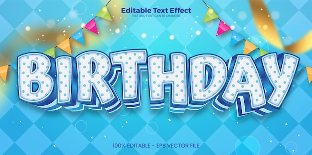 Birthday editable text effect in modern trend style