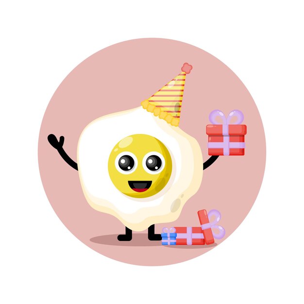 ベクトル 誕生日の卵かわいいキャラクターマスコット