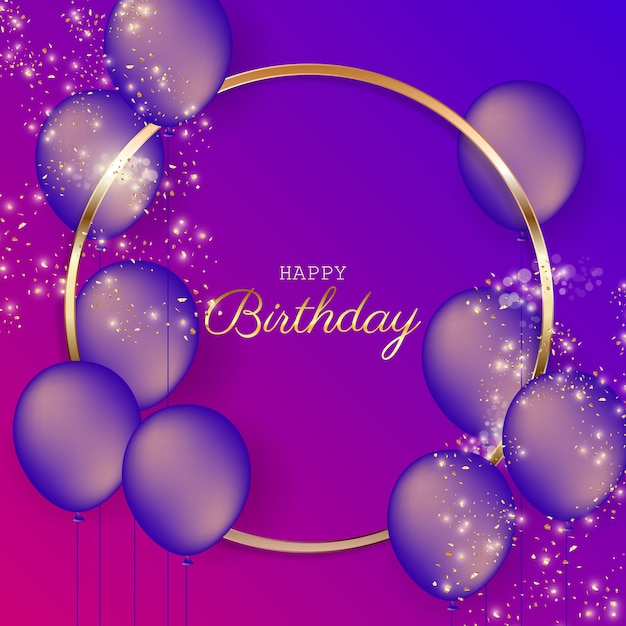 Birthday festive background with helium balloons.