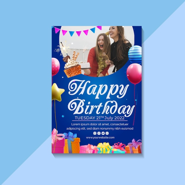 Vector birthday flyer template