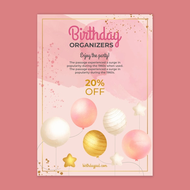 Vector birthday flyer template